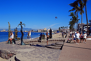 Baroque sculpture, Malecon, Puerto Vallarta, Jalisco State, Mexico, North America