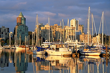 Coal Harbour boat marina, Vancouver, British Columbia, Canada, North America