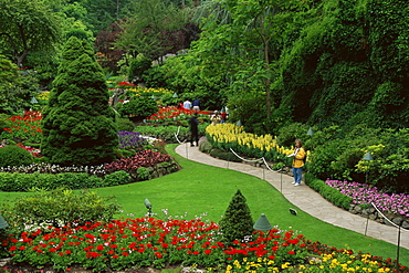 Sunken Garden, Butchart Gardens, Vancouver Island, British Columbia, Canada, North America