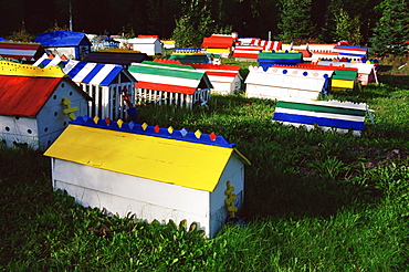 Spirit houses, Eklutna Historical Village, Anchorage area, Alaska, United States of America, North America