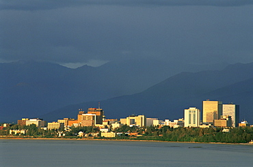 City skyline, Anchorage, Alaska, United States of America, North America