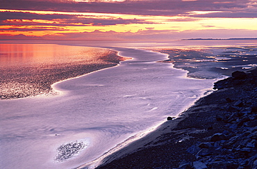 Low tide, Turnagain Arm, Cook Inlet, Seward Scenic Highway, Alaska, United States of America, North America