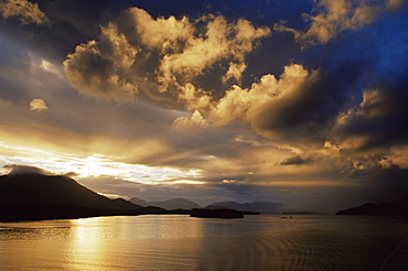 Sunset, Tongass Narrows, Ketchikan, Alaska, United States of America, North America