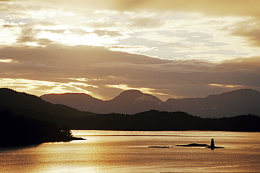 Sunset, Tongass Narrows, Ketchikan, Alaska, United States of America, North America