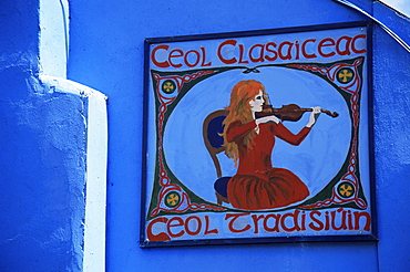 Music sign, Roscrea Town, County Tipperary, Munster, Republic of Ireland, Europe