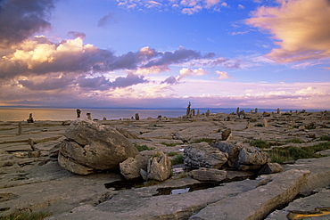 Rock formations, The Burren, County Clare, Munster, Republic of Ireland, Europe