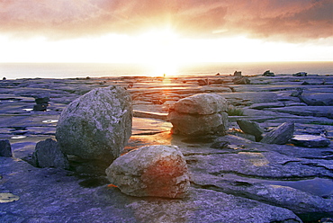 Rock formations, The Burren, County Clare, Munster, Republic of Ireland, Europe