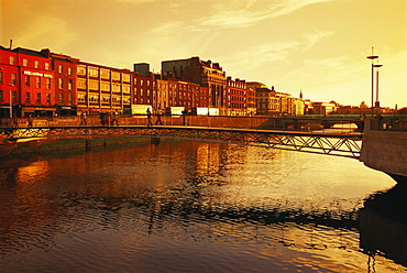 Millennium Bridge over River Liffey, Dublin City, Republic of Ireland, Europe