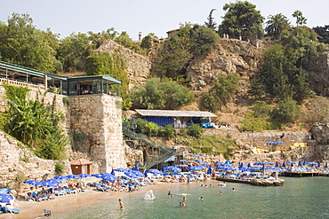 Beach next to Old Harbour, Antalya, Anatolia, Turkey, Asia Minor, Eurasia