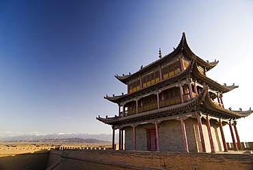 Six hundred year old tower, Jiayuguan Fort, Jiayuguan, Gansu, China, Asia