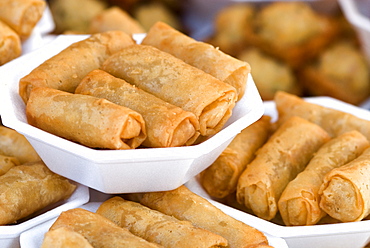 Spring rolls, Chatuchak weekend market, Bangkok, Thailand, Southeast Asia, Asia