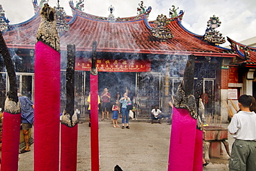 Giant incense sticks, Chinese moon festival, Georgetown, Penang, Malaysia, Southeast Asia, Asia