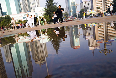 Tai Chi, morning exercise in Government Square, Kunming, Yunnan, China, Asia