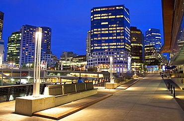 Downtown Vancouver waterfront near the Convention Centre and Canada Place, Vancouver, British Columbia, Canada, North America