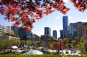 Ice Rink, Robson Square, Downtown, Vancouver, British Columbia, Canada, North America