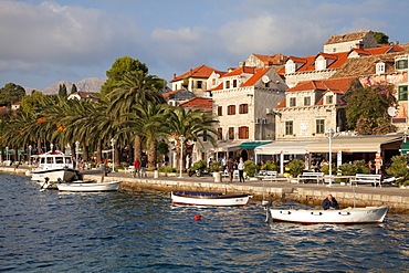 Traditional fishing boats and waterfront, Cavtat, Dalmatia, Croatia, Europe