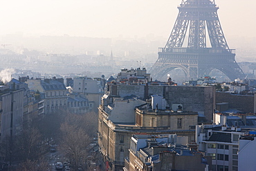 The Eiffel Tower from the Arc de Triomphe, Paris, France, Europe