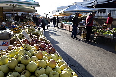 Apples for sale in market in Alberobello, Puglia, Italy, Europe