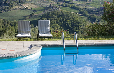 Swimming pool, Tuscany, Italy, Europe