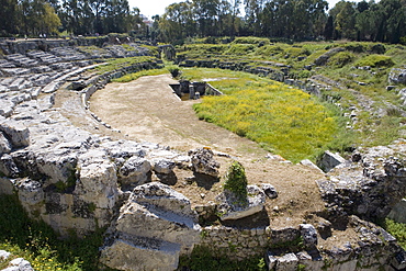 Roman amphitheatre, Ortygia, Syracuse, Sicily, Italy, Europe