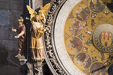 Town Hall Clock (Astronomical clock), Old Town Square, Old Town, Prague, Czech Republic, Europe