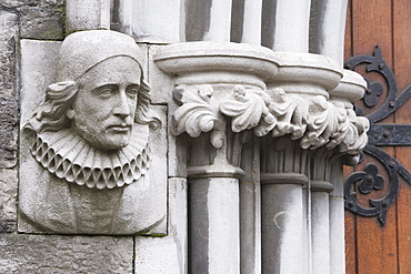 Carving at entrance to St. Patrick's Cathedral, Dublin, Republic of Ireland, Europe