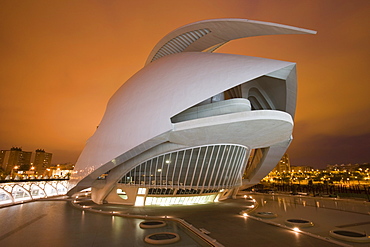 Palau de les Arts, Ciutat de les Arts i de les Ciencies, City of Arts and Sciences, museum, evening, Valencia, Mediterranean, Costa del Azahar, Spain, Europe