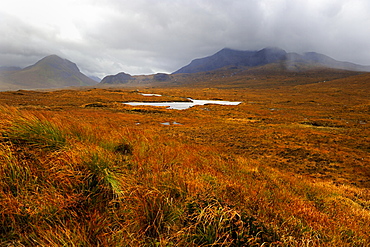 Desolate moorland near Sligachan, Isle of Skye, Inner Hebrides, Scotland, United Kingdom, Europe