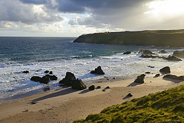 Rugged rocky shoreline, Sango Bay, Durness, Highlands, Scotland, United Kingdom, Europe 