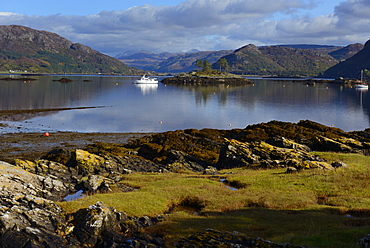 View of Loch Carron from Plockton village, Highlands, Scotland, United Kingdom, Europe 