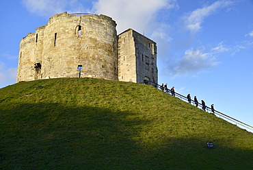 Cliffords Tower, York Castle Keep, York, Yorkshire, England, United Kingdom, Europe