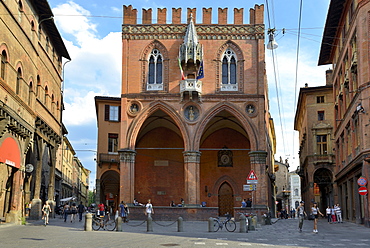 Historical Loggia Mercanzia, Palazzo della Mercanzia, Bologna, Emilia-Romagna, Italy, Europe