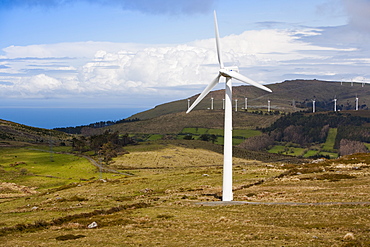 Wind farm, Ortiguera area, A Coruna, Galicia, Spain, Europe