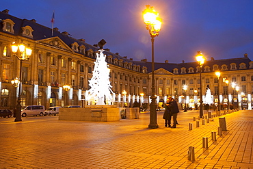 Place Vendome at Christmas time, Paris, France, Europe