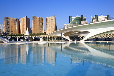 Puente Monteolivete (Monteolivete Bridge) over former River Turia, Ciudad de las Artes y las Ciencias (City of Arts and Sciences), Valencia, Spain