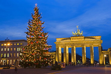 Brandenburg gate at Christmas time, Berlin, Germany, Europe