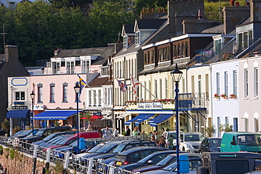 Restaurants and bars, Gorey harbour, Jersey, Channel Islands, United Kingdom, Europe