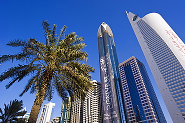 New architecture along Sheikh Zayed Road, Dubai, United Arab Emirates, Middle East