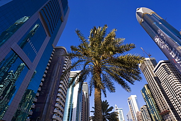 New architecture along Sheikh Zayed Road, Dubai, United Arab Emirates, Middle East