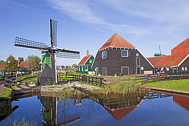 Windmills at Zaanse Schans, Zaandam, Noord Holland, Holland, Europe