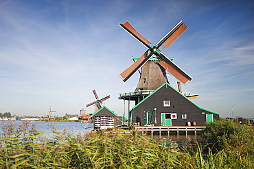 Windmills at Zaanse Schans, Zaandam, Noord Holland, Holland, Europe