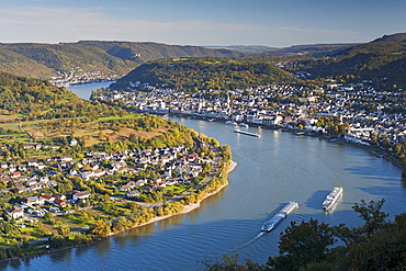 View from Vierseenbick viewpoint, Rhine River, Rhineland-Palatinate, Germany, Europe