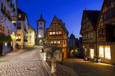 Ploenlein, Siebers Tower, Rothenburg ob der Tauber, Franconia, Bavaria, Germany, Europe