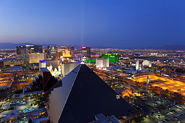 Elevated view of casinos on The Strip, Las Vegas, Nevada, United States of America, North America