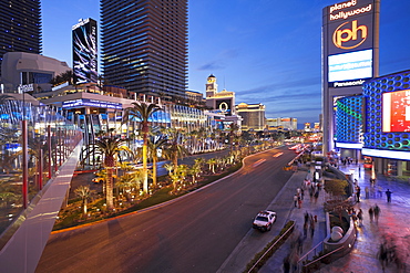 Hotels and casinos along the Strip, Las Vegas, Nevada, United States of America, North America