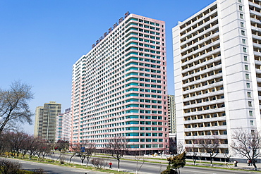 Modern apartment buildings, Pyongyang, Democratic People's Republic of Korea (DPRK), North Korea, Asia