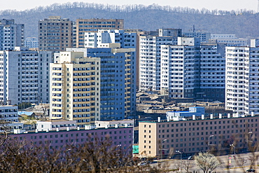 Apartment buildings, Pyongyang, Democratic People's Republic of Korea (DPRK), North Korea, Asia