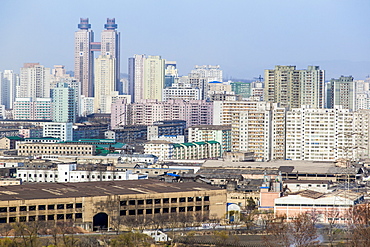 City apartment buildings, Pyongyang, Democratic People's Republic of Korea (DPRK), North Korea, Asia