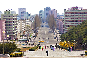 City streets, Hamhung, Democratic People's Republic of Korea (DPRK), North Korea, Asia