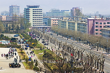 City streets, Hamhung, Democratic People's Republic of Korea (DPRK), North Korea, Asia